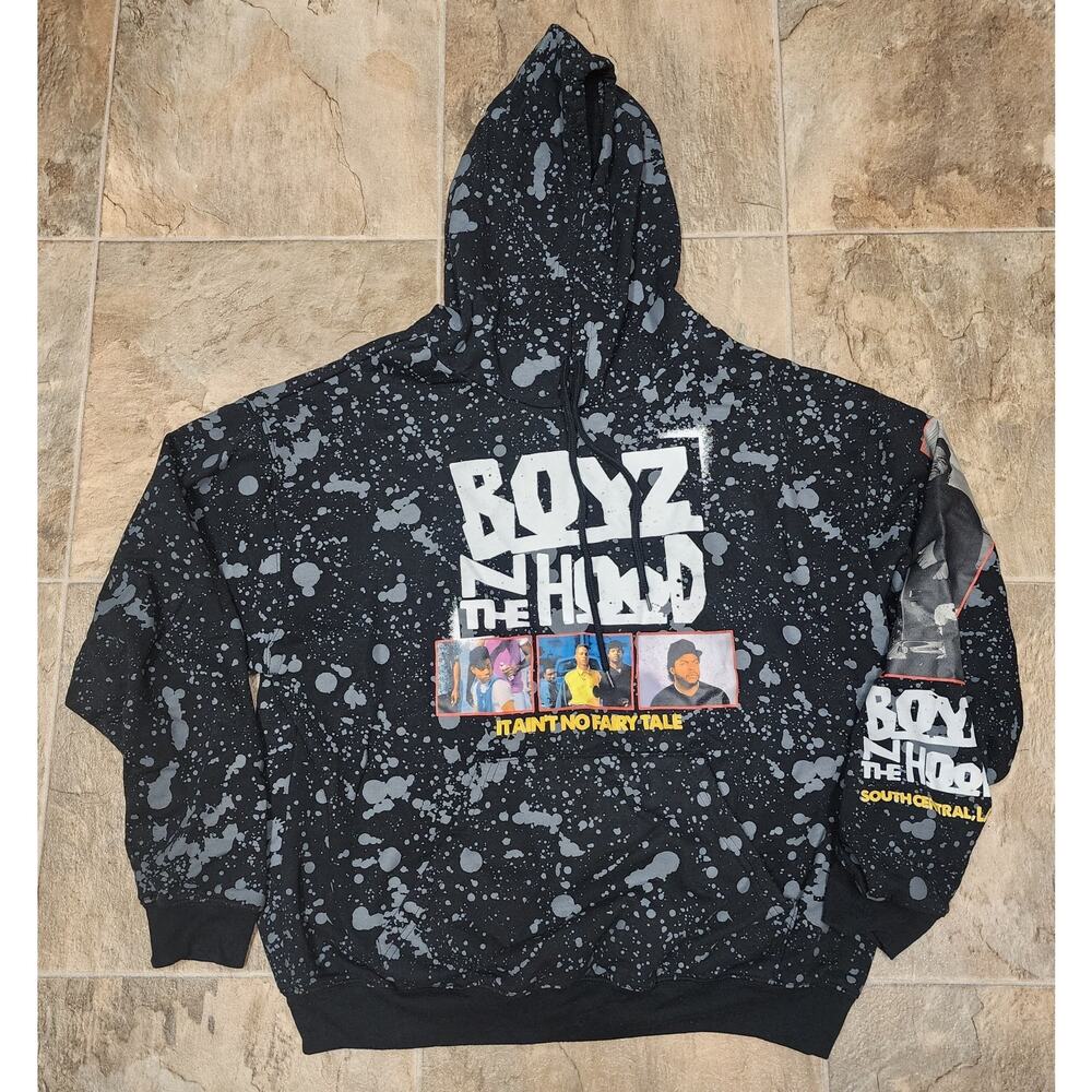 Boyz N The Hood Hoodie Large Black Freeze Ice Cube Movie Graphic Pullover